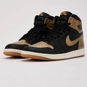 Nike Air Jordan 1 Black & Gold - NWT 7Y/8W